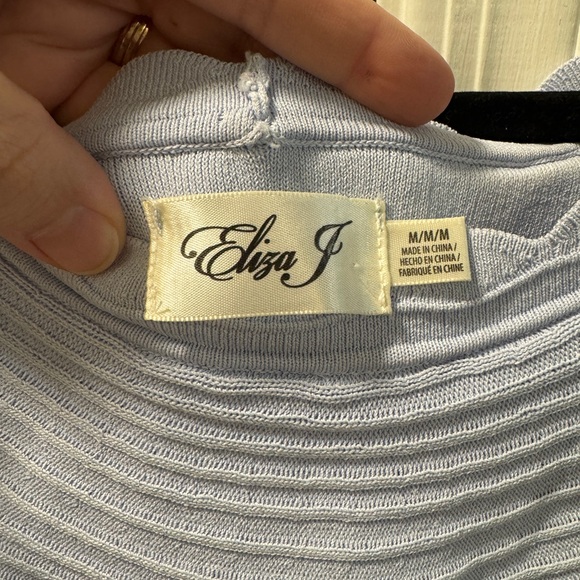 Eliza J Off-Shoulder Light Blue Midi Dress - Picture 7 of 9